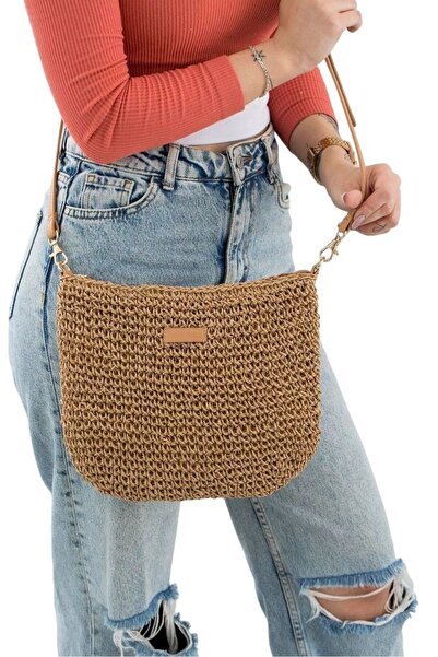 Matthew Cox Straw Camel Women's Crossbody Bag Hsr1190