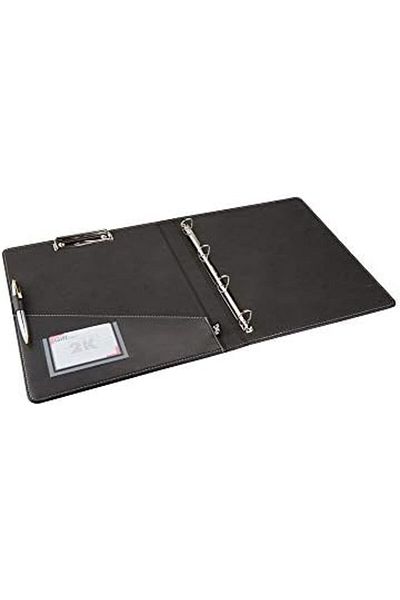 STOREMAX Svtcrt 509S Faux Leather Folder with Secretarial and 4 Ring Mechanism, Black, A4 Model 1053513