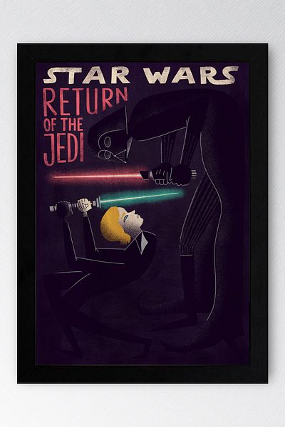 Saturn Star Wars Framed Painting - Space Wars Return of the Jedi Fim Poster Painting