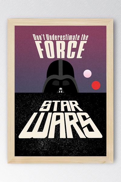 Saturn Star Wars Darth Vader Framed Painting - Space Wars Fim Poster Painting