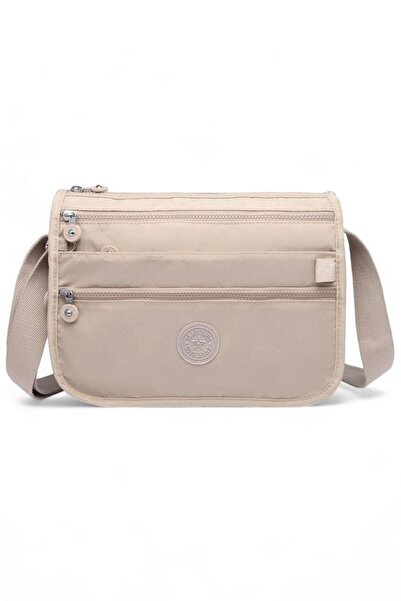 SMART BAGS Geantă de damă Crinkle Beige cu curele încrucișate SMK 1128