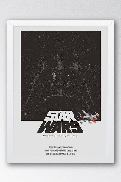 Saturn Tablou înrămat Darth Vader Star Wars - Poster de film Space Wars