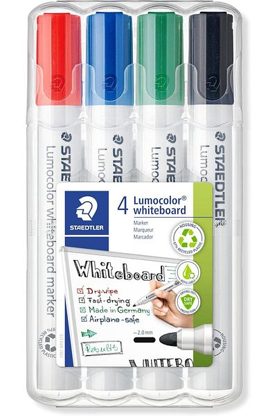 STOREMAX 351 Wp4 Lumocolor Whiteboard Marker Set of 4 Round Tips 655141