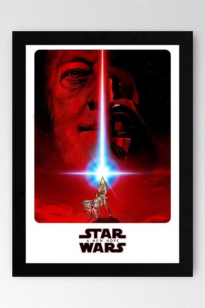 Saturn Star Wars Framed Painting - Space Wars a New Hope Fim Poster Painting