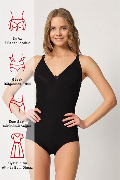 emosavm Black emay 2821 underwire double size slip laser corset