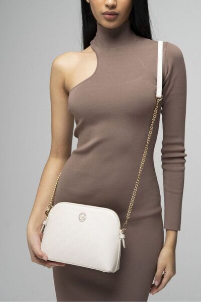 Valentino Orlandi Monogram Μπεζ Γυναικεία τσάντα χιαστί Vlt044