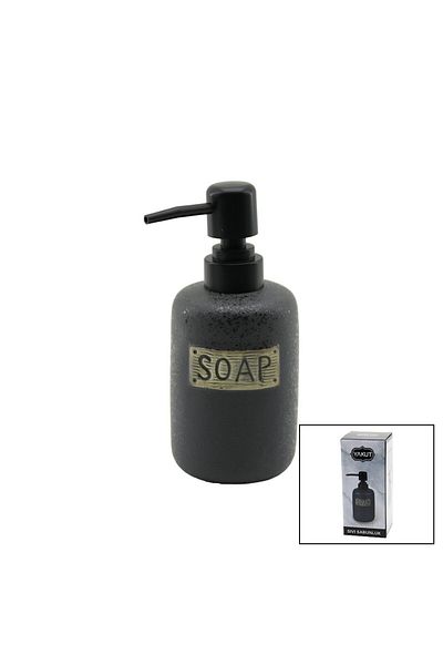 STOREMAX Jvnnshop Short Anthracite Gray - Matte Patterned Ceramic Liquid Soap Dispenser 646268