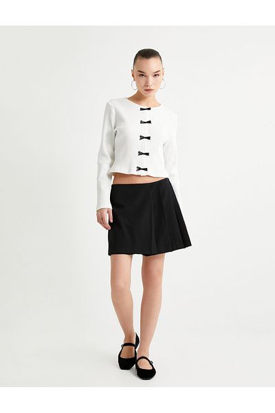 Koton Fustă mini Short Plis Dublu-Spani