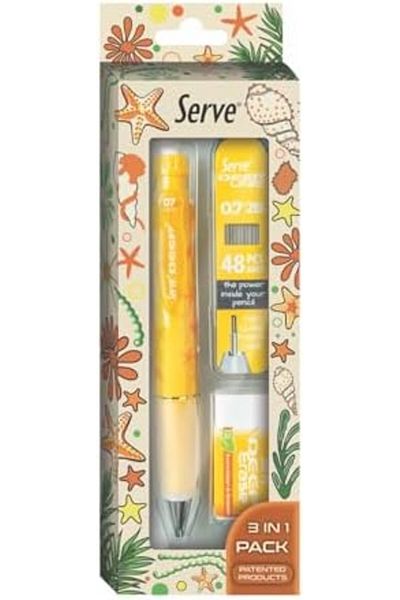 STOREMAX Sellbuystore Nature Patterned Deep Pen, Deep Eraser and Deep Min, 0.7 Mm, Mustard Yellow 1053513