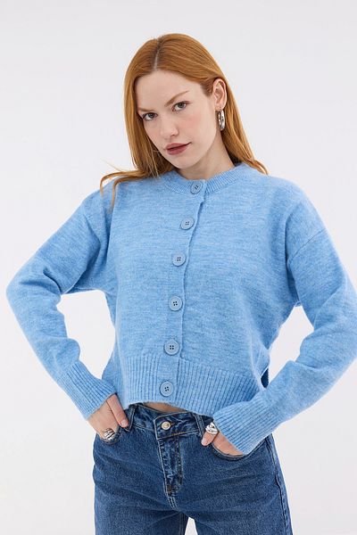 Addax Ζακέτα με κουμπιά μοντέλου Crew Neck H3436