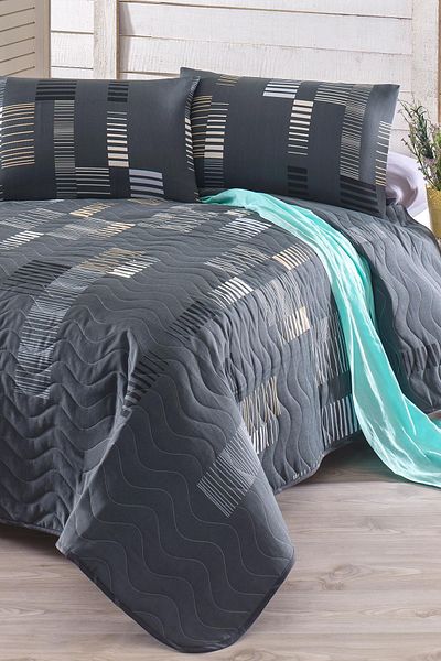 Eponj Home Set cuvertură de pat matlasată Single Trace Antracit