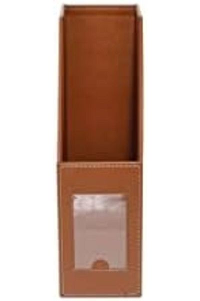 STOREMAX Artificial Leather Desk Top Document Organizer 23*30*9 cm Tan