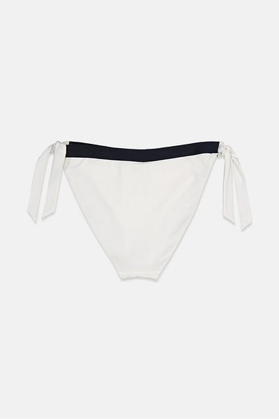 Tommy Hilfiger Women Plain Tie Pull On Bikini Bottom, White