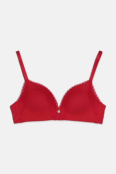 Tchibo Women Soft Cap Padded Non-Wire Bra, Red