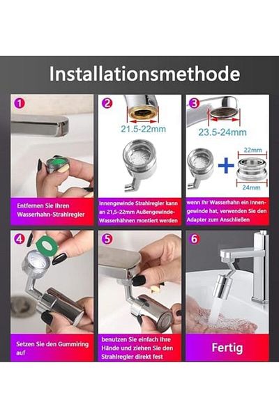 STOREMAX Orret Home 720 Degree Rotatable Faucet Flow Regulator, Faucet Aerator, 22 mm Internal Thread V