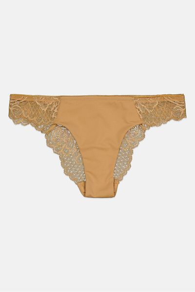 Florale By Triumph Women Textured String Lace Panty, Gold