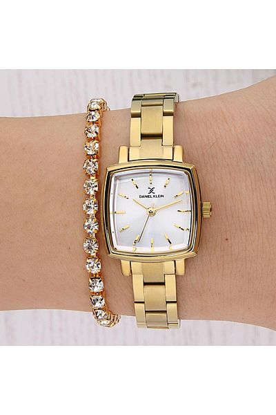 Daniel Klein Dani̇el Klein Dke.1.10677-4 Women's Gold Color Wrist Watch with Bracelet Gift