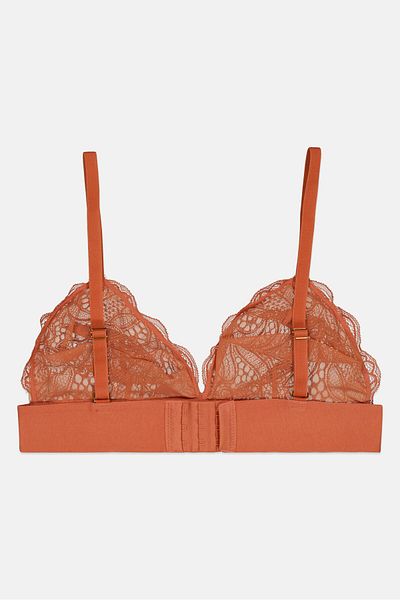 LIVELY Women Textured Non Padded Underwired Bra, Rust