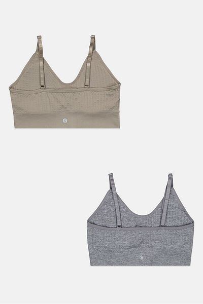 Layer 8 Women 2 Pieces Lightly Padded Heather Bra Set, Grey