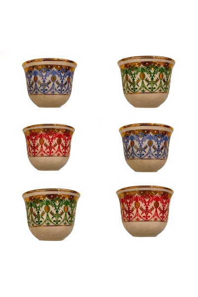 DUKKANI ISTANBUL طقم أكواب من البورسلين Gawa مكون من 6 أشخاص - مزيج DanteL