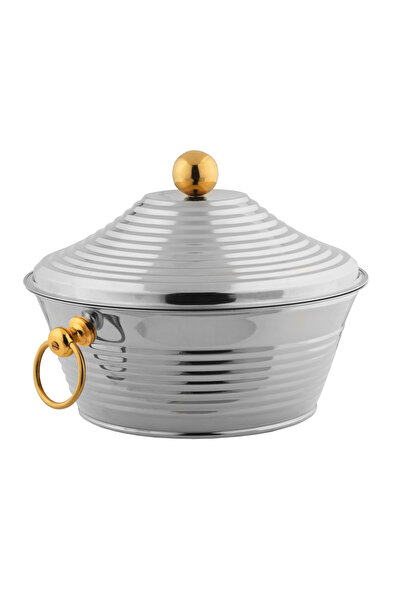 ALSAIF Inner Stainless Steel Casserole, Insulated Hot Pot, Keep Food Hot & Fresh, 5 Liter, Silver/gold