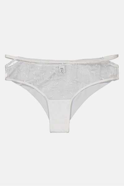 Etam Women Textured Pull On Panties, White