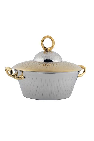 ALSAIF Jodi Hotpot Stainless Steel,size : 5 Liter,colour: Silver/gold