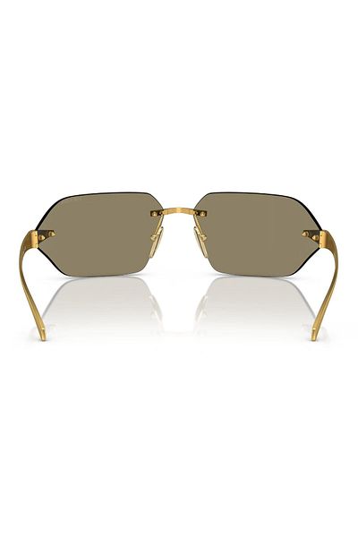 Prada Woman Irregular Sunglasses- Pr A56s - Lense Size:71mm - Satin Yellow Gold