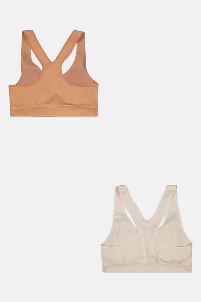 Comfort by Real Women 2 Pieces Padded Printed Bra, Tan