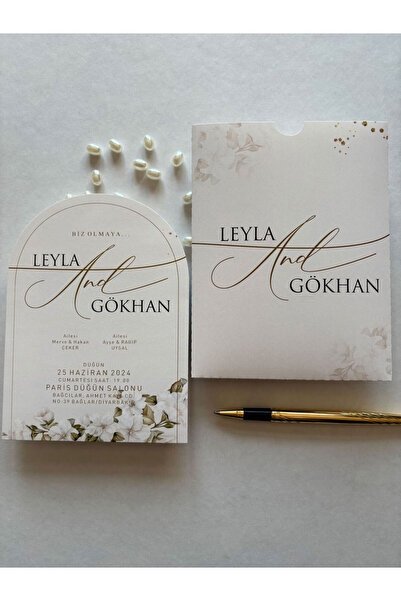 Luna Davetiye Renkli Düğün Davetiyesi 50 Adet