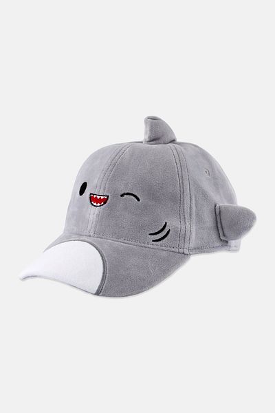 Squishmallows قبعة جوردون المحشوة الجديدة للأطفال، باللون الرمادي