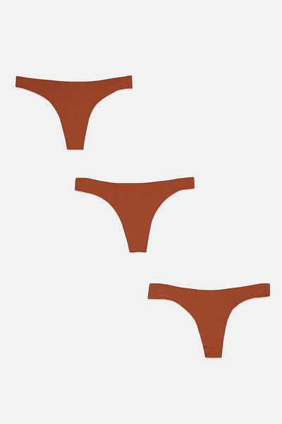 Bebe Women 3 Pack Plain Pantie, Brown