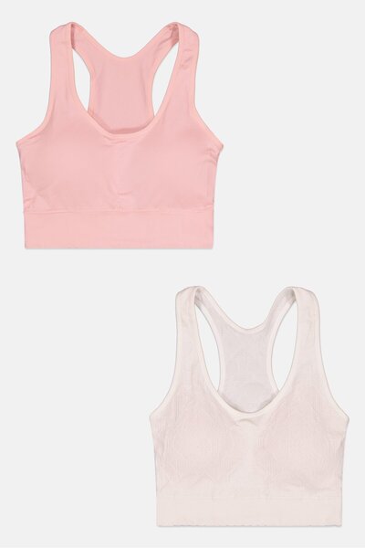 Comfort by Real حمالة صدر نسائية مكونة من قطعتين مبطنة قليلاً بشعار العلامة ا...