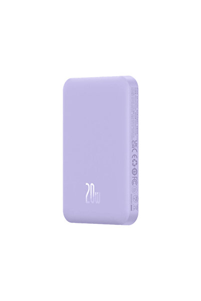 Baseus Magsafe Mini Wireless 5.000 mAh 20W Taşınabilir Şarj Cihazı Mor