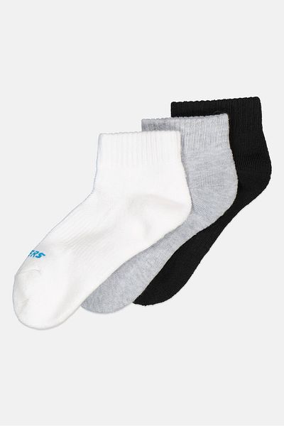 SKECHERS Kids Girl 3 Pairs Brand Logo Socks, White