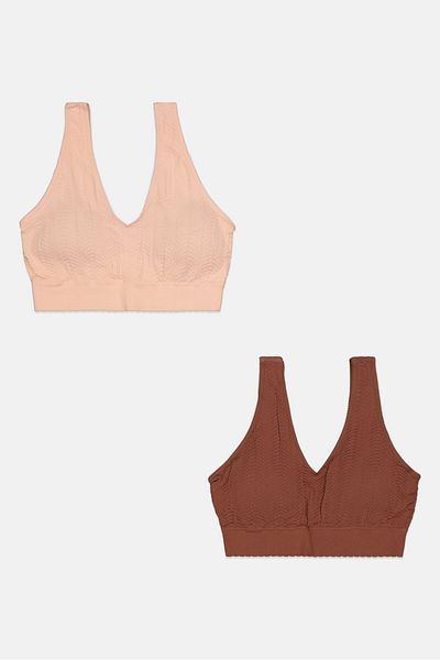 Capezio Women 2Pcs Removable Cup Lightly Padded Bralette, Peach