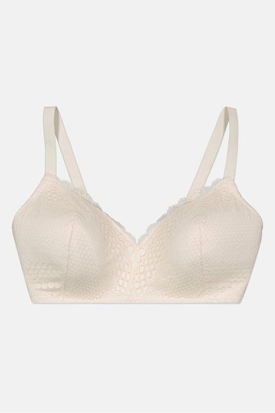 Etam Women Padded Lace Bra, Off White