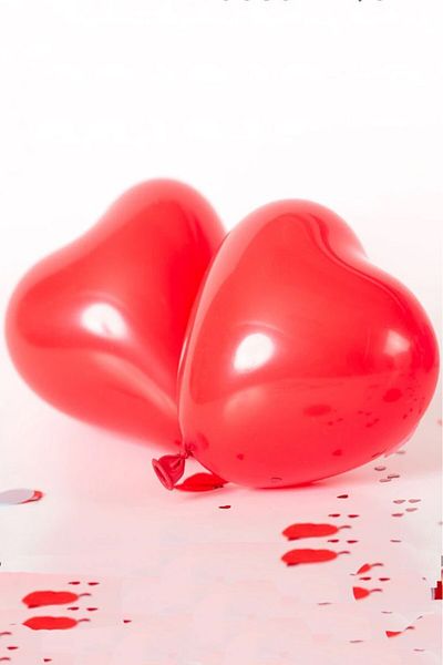 BeySüS Red Latex Balloon with Heart 10Pcs