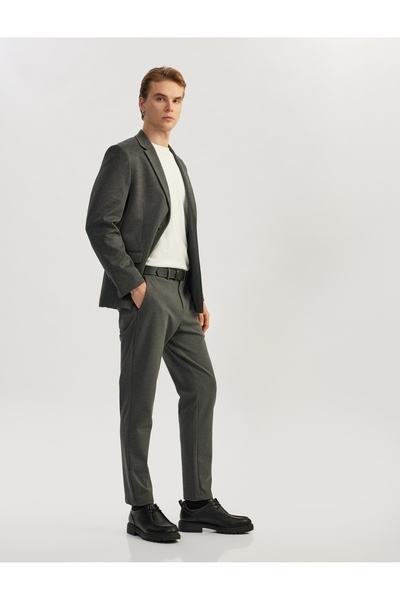 Koton Tapered Chino Slim Fit Fabric Trousers with Pocket Detail