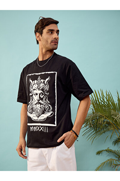 Mascln Sassafras By Styli Roman Graphic Print Oversized T-Shirt