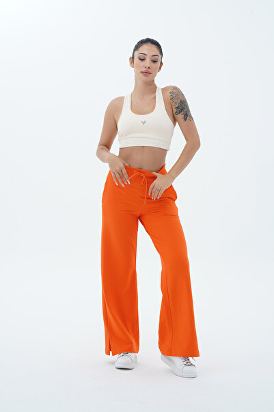 George Phoenix Daily Core - Πορτοκαλί ψηλόμεσο φαρδύ γυναικείο παντελόνι Palazzo