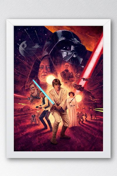 Saturn Pictură înrămată Star Wars - Pictură poster Space Wars Fim