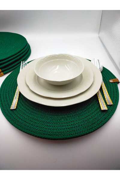 NVSisters 6 Kişilik Amerikan Servis, Hasır Supla Takımı 35*35