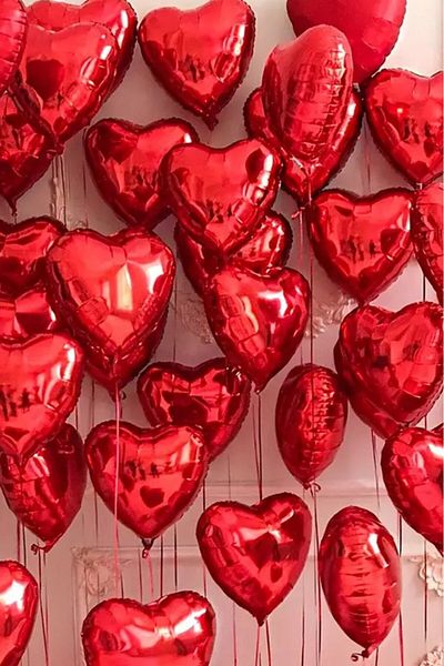 BeySüS Shiny Red Heart Foil Balloon - 5 Pieces 45cm