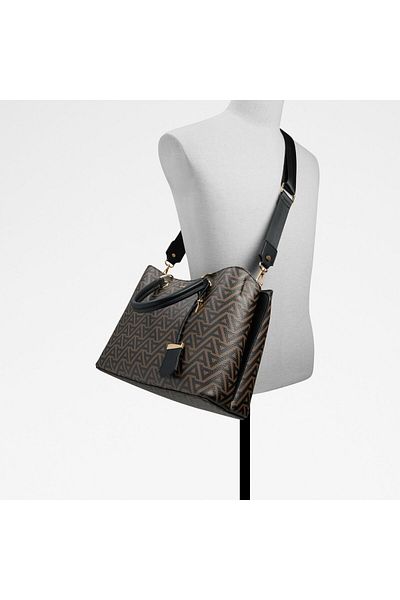 Aldo Women's Brown Satchel Bag With Removable And Adjustable Crossbody Strap