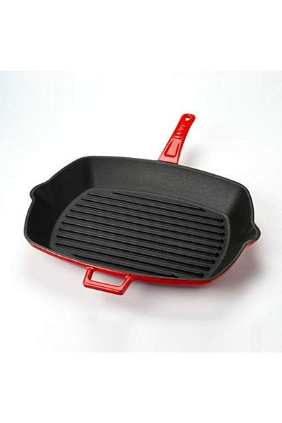 STOREMAX Mu-Artshop Metal Casting Grill Pan with Metal Handle, 26X32 Cm, Black Tnca 871301