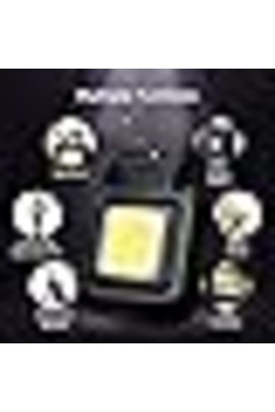 AWH 2000 Lumens LED COB Keychain Flashlight, USB Rechargeable, Magnetic, 3 Modes, Portable Light