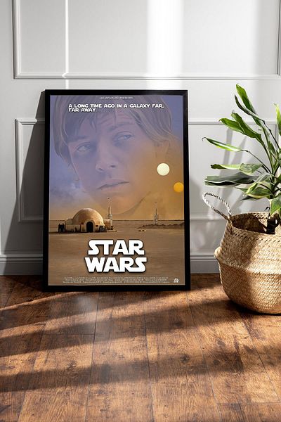Saturn Pictură înrămată Star Wars - Space Wars Nostalgia Old Fim Poster Pictură