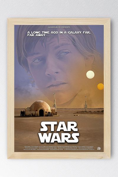 Saturn Star Wars Framed Painting - Space Wars Nostalgia Old Fim Poster Painting