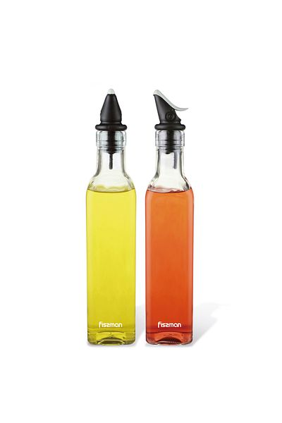 Fissman Olive Oil and Vinegar Dispenser Bottle Set of 2 250mL Condiment Set Dishwasher Safe